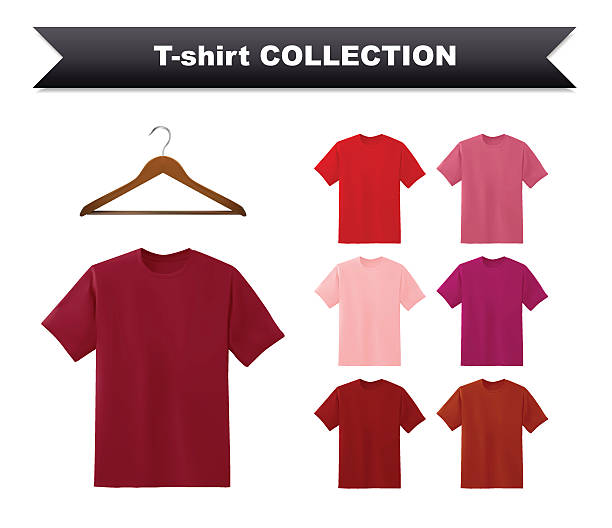 T-shirt template collection with hanger vector art illustration