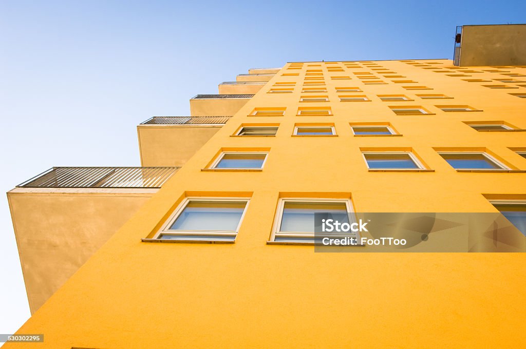 prefabricated building modern plattenbau in munich - nice background Apartment Stock Photo