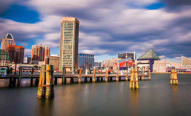 istock Mid-day long exposure of the Baltimore Inner Harbor Skyline 530302417