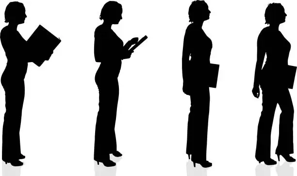 Vector illustration of Vector silhouette of a businesswoman.