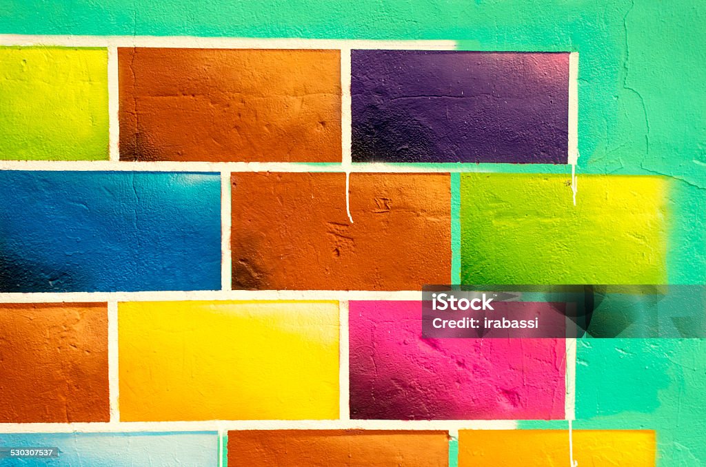 Art Wall Brick Wall Pattern Wynwood Stock Photo