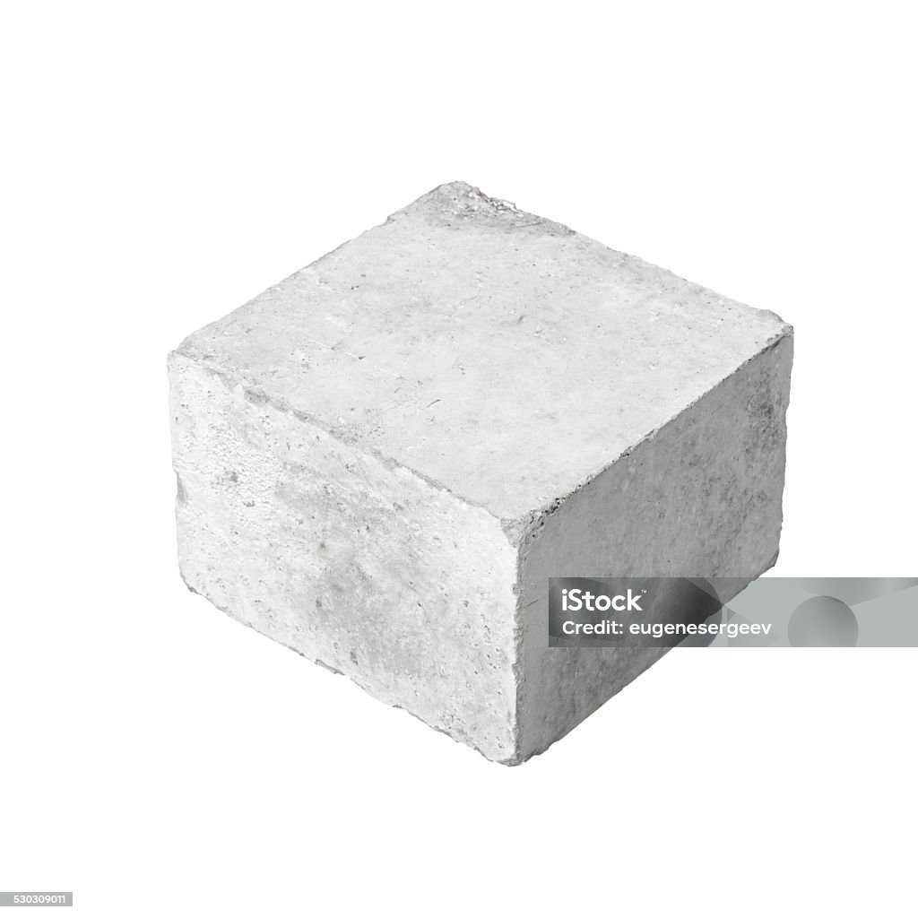 Big concrete construction block isolated on white Big concrete construction block isolated on white background Block Shape Stock Photo
