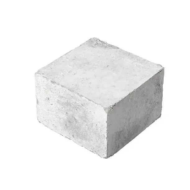 Big concrete construction block isolated on white background
