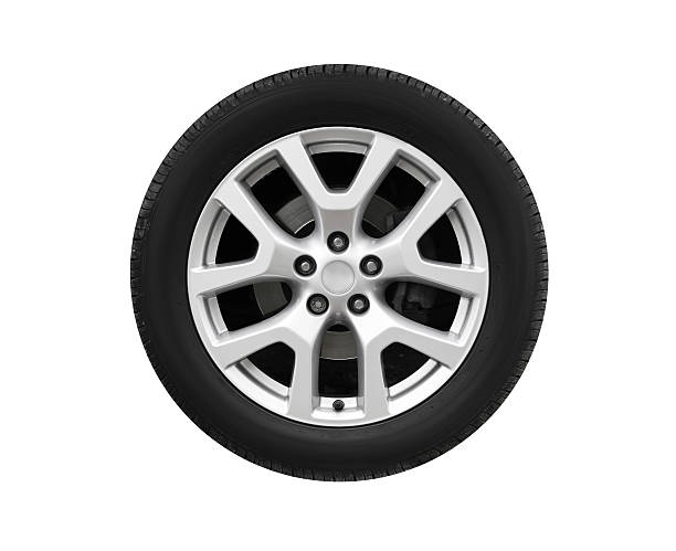 istock Automotive wheel on light alloy disc isolated on white 530309133