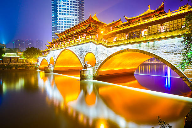 Chengdu, China at Anshun Bridge