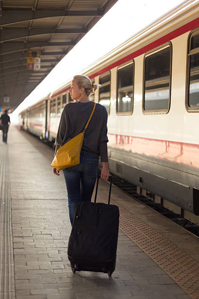istock Lady traveling by train. 530311709