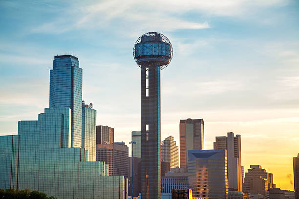 Dallas cityscape in the morning Dallas, Texas cityscape in the morning reunion tower photos stock pictures, royalty-free photos & images