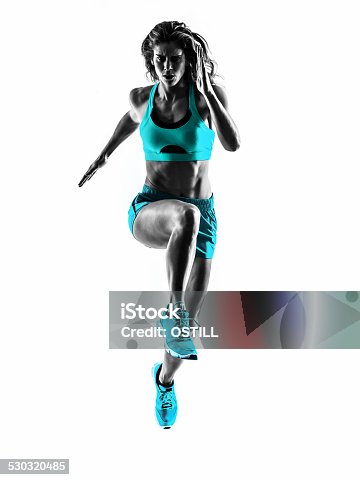 istock woman runner running jogger jogging silhouette 530320485