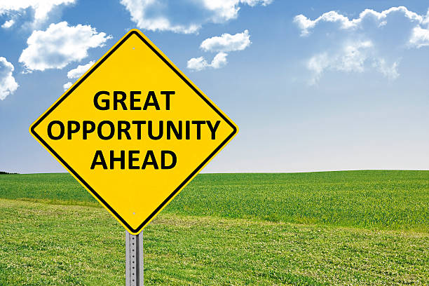 istock Great Opportunity Ahead Road Sign 530324555