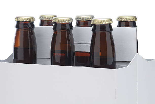 istock Six pack of brown beer bottles 530324847