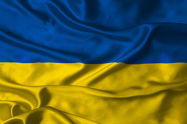 istock silk made Ukraine national flag 530335303