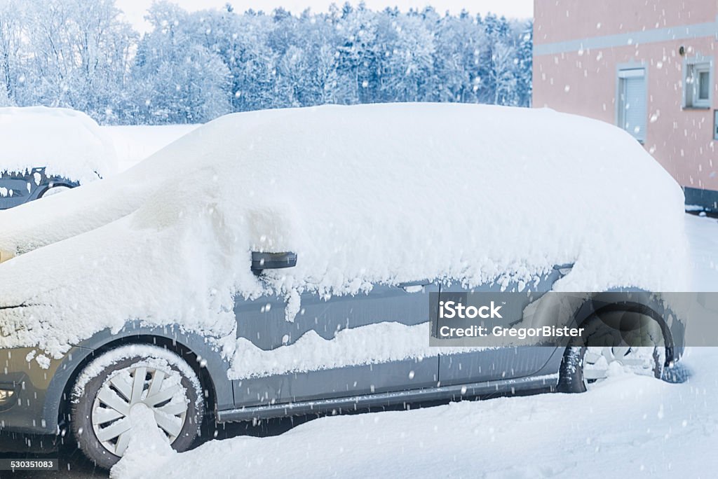 Cars under snow Accidents and Disasters Stock Photo