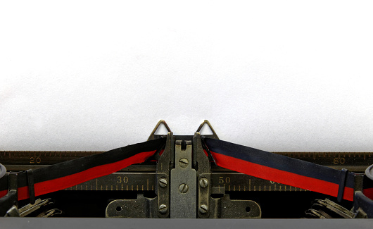 Empty sheet in old style typewriter