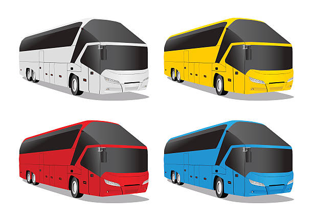Buses vector art illustration