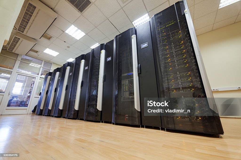 data servers detail of modern hi tech data server in network center Boarding Stock Photo