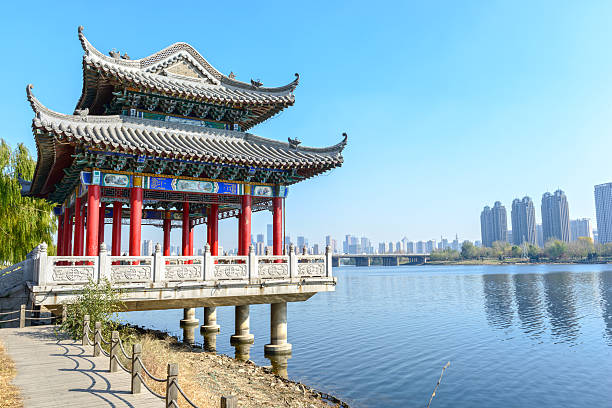 Pavilion Pavilion in Shenshuiwan Park. Located in Shenyang City, Liaoning province, China. shenyang stock pictures, royalty-free photos & images