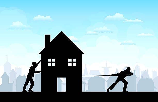 ilustraciones, imágenes clip art, dibujos animados e iconos de stock de mudanza - moving house house action silhouette