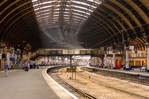 view of the train station in York, UK