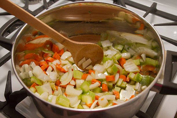 Making Chicken Soup stock photo