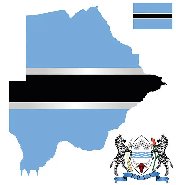 Vector illustration of Botswana Flag