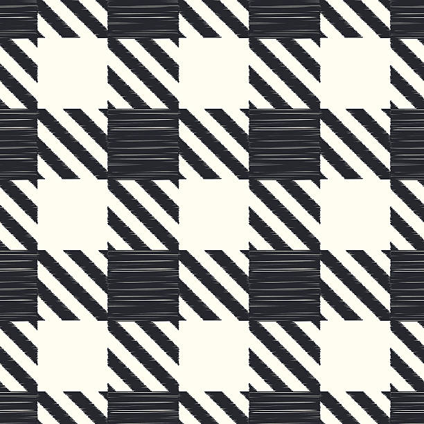 bezszwowe czarny i biały wzór w szachownicę - wallpaper textile retro revival tartan stock illustrations