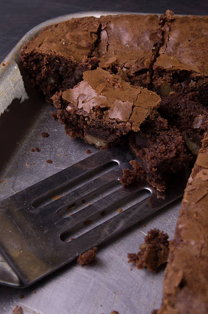 Brownies with walnuts stock photo