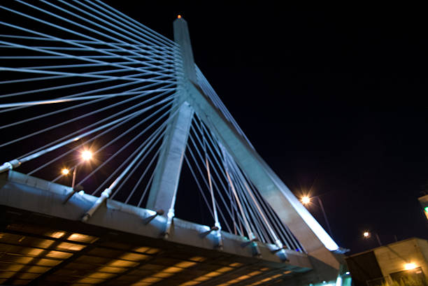istock Zakim Bridge at night, from underneath 530366891