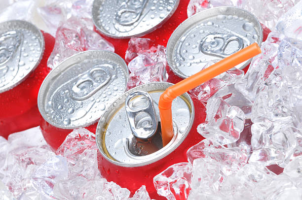 istock Close Up of Soda Cans in Ice 530366963