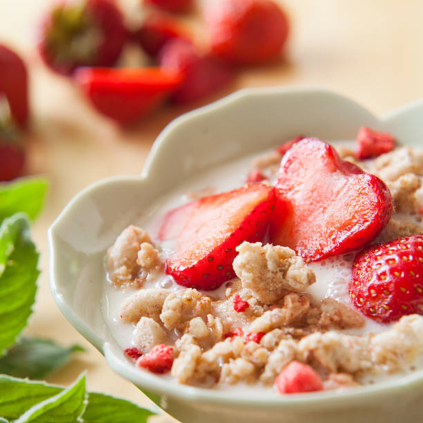 istock Muesli granola with strawberry and yoghurt mint 530367921