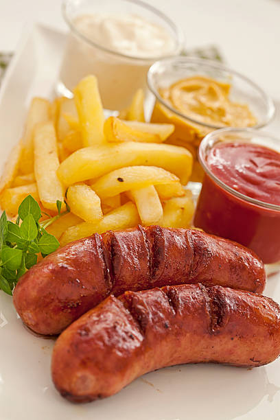 sausages and fried potato