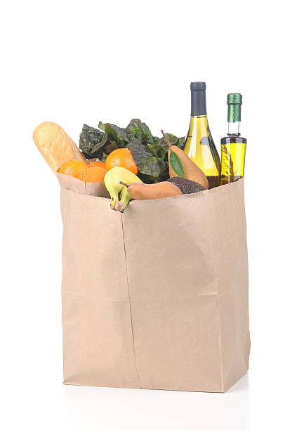 istock Grocery Bag Vegetables and Fruit and Wine 530379139
