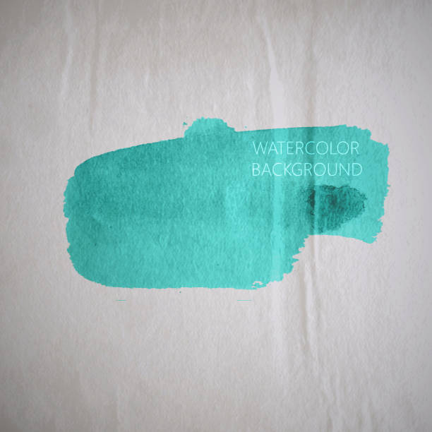 istock vector illustration of turquoise watercolor stain or blotch on t 530380399