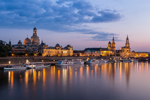 Skyline of Dresden in the evening