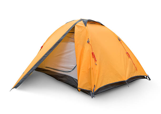Yellow tourist tent Yellow tourist tent isolated on a white backgrouynd tent photos stock pictures, royalty-free photos & images