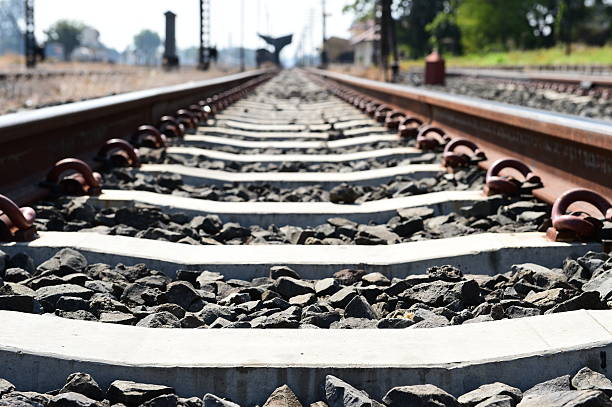 istock Railway or railroad tracks for train 530383641