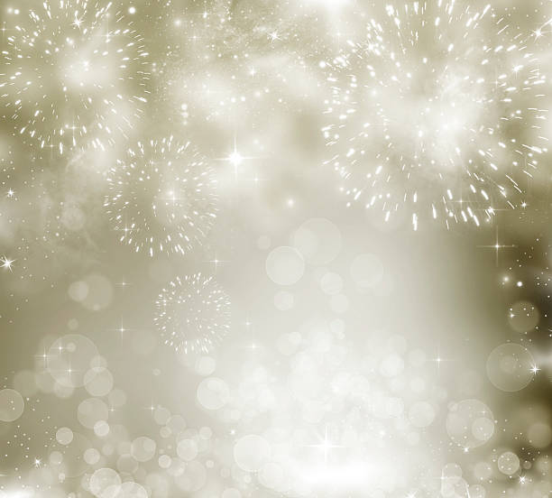 istock Holiday background with sparkling lights and fireworks 530384255
