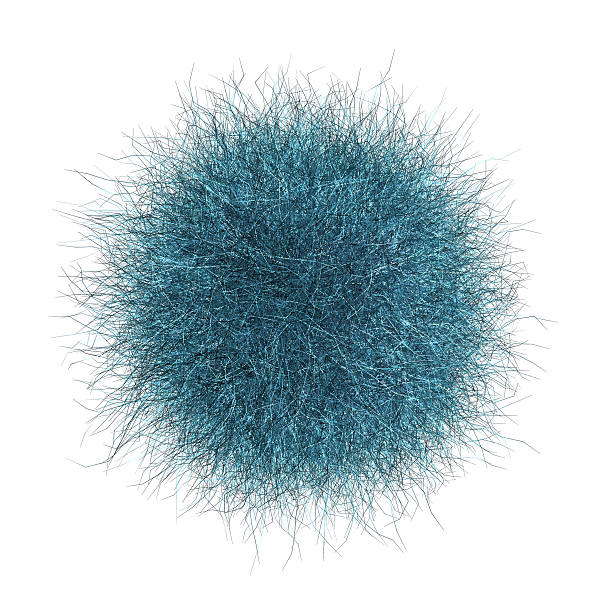 istock 3d blue  hairball over white 530384431