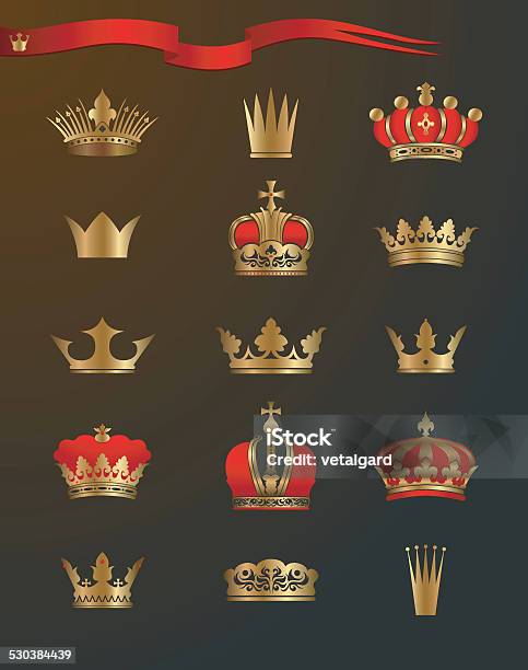 Set Of 15 Crowns Stock Illustration - Download Image Now - Arts Culture and Entertainment, Authority, Coat Of Arms