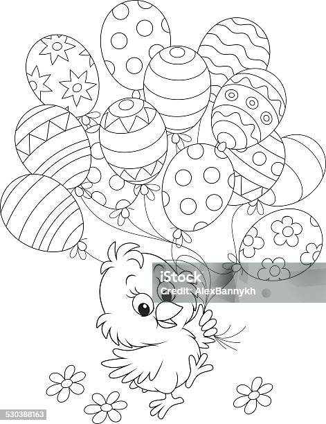 Easter Chick Stock Illustration - Download Image Now - Coloring Book Page - Illlustration Technique, Easter, Alertness