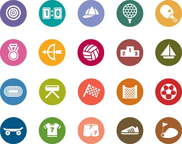 Vector illustration of Sport Competition Color Icons
