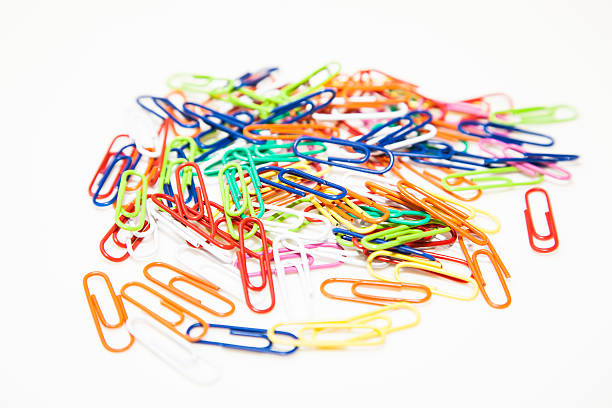 istock colorful paper clips on white background 530388351