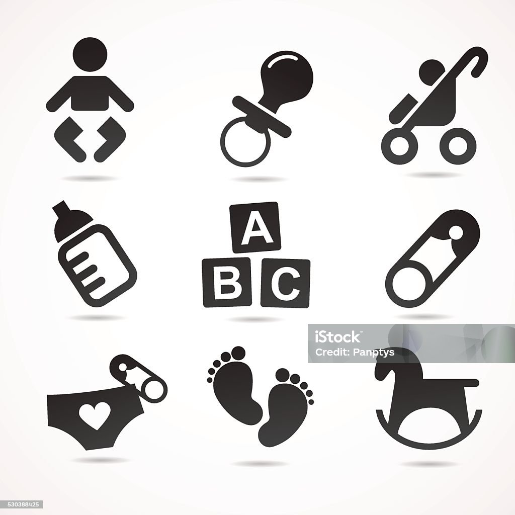 Baby icon set. Vector illustration. Baby - Human Age stock vector