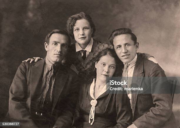 Vintage Portrait Stock Photo - Download Image Now - Old-fashioned, Family, Portrait