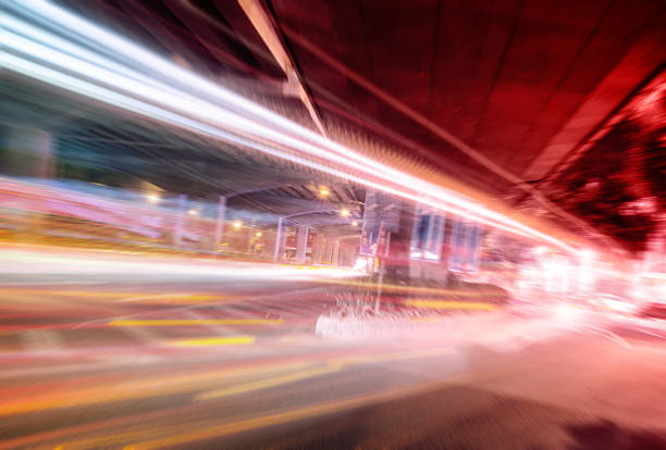 istock Big city road car lights at night 530389267