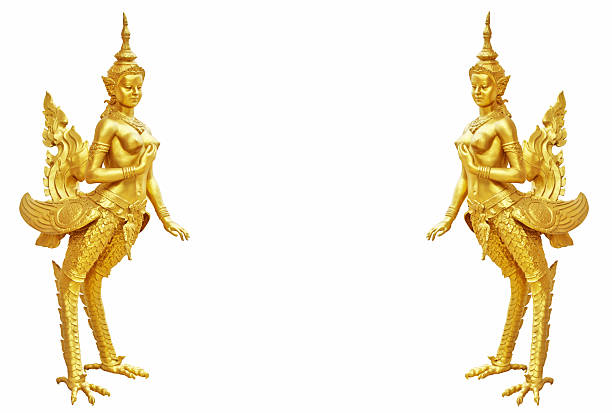 Thai art Kinnaree statue : The mythical half bird half woman
