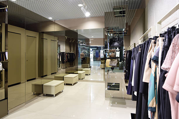 istock brand new interior of cloth store 530390463