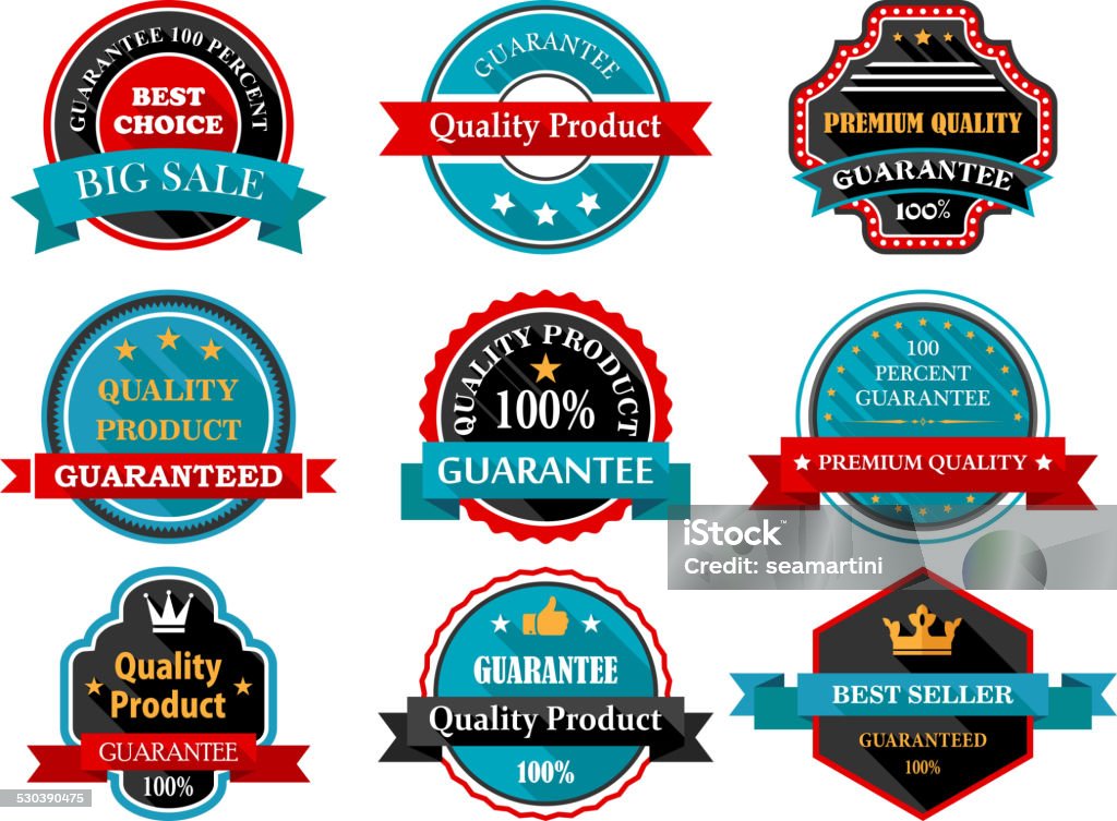 Flat Label Example Retail Flat Labels Set Stock Illustration - Download Image Now ...