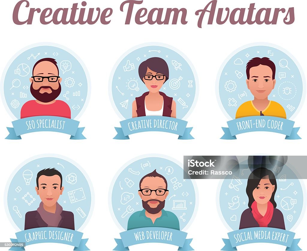 Digital Marketing Team Avatars Stock Illustration - Download Image Now -  Avatar, Business, Business Finance and Industry - iStock