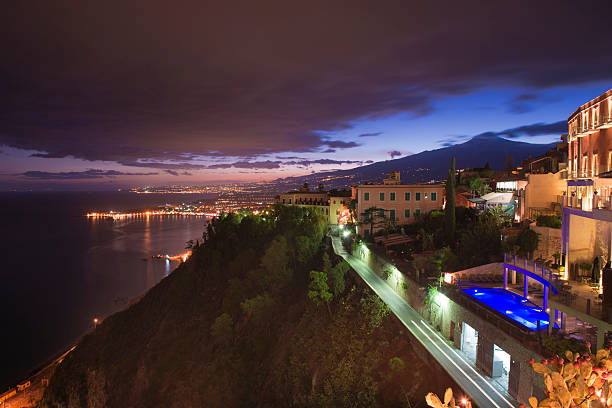istock Mount Etna Seen from Taormina, at Dusk 530392951