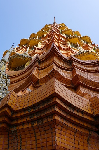 abstract of stupa building in look up view